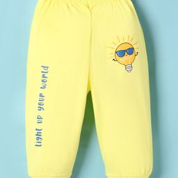 Tango Single Jersey Knit Full Length Text & Sun Printed Lounge Pant - Golden-picture-15