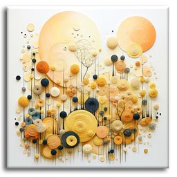 Olive Tree Wooden Wall Art Attractive Set of 1 Canvas Painting for Home, Bedroom & Living Room|Engineered Wood Frame|Modern Stylish Hanging Wall Art Painting for Wall Decoration - Ivory-25
