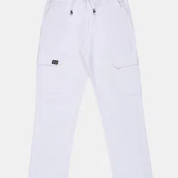 CAVIO Cotton Woven Solid Cargo Pants - White-picture-38
