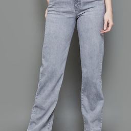 ADBUCKS Women Wide Leg High-Rise Heavy Fade Stretchable Jeans-image-55