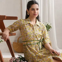 Khushal K Women Floral Print Shirt Dress-picture-53
