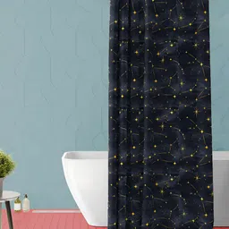ArtzFolio Black & Yellow Printed Waterproof Shower Curtain-image-16
