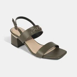 LEMON & PEPPER Women Block Heel Open Toe Sandals with Buckles-48