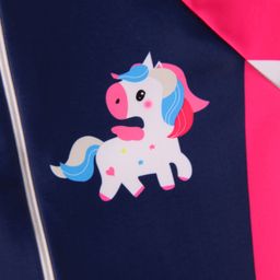 Mark & Mia Full Raglan Sleeves Legged Swimsuit With Color Block Design & Unicorn Print - Navy Blue & Pink image 4