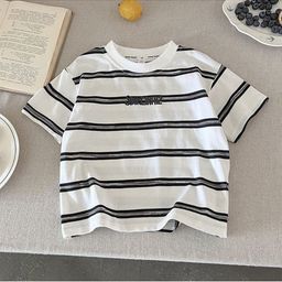 StyleCast x Revolte Boys Striped Round Neck Short Sleeves Cotton T-shirt-picture-0
