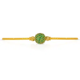 BHIMA 22K BIS Hallmark 916 Purity Yellow Gold Green Stone Bangle-13