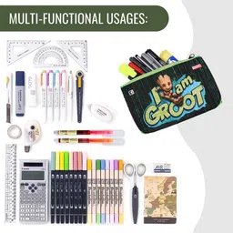 Kuber Industries Kids Set of 2 Printed Square Pencil Pouchs Cases Stationery image 5
