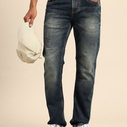 Being Human Men Slim Straight Fit Mid-Rise Low Distress Heavy Fade Stretchable Jeans-image-1