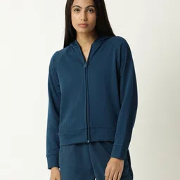 ARTICALE Women Teal Hooded Sweatshirt-picture-19
