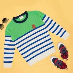 Pantaloons Junior Boys Multicolor Striped Full Sleeves Sweaters & Cardigans-image-66