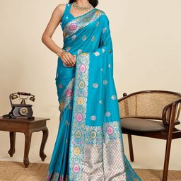 VS MALL Woven Design Zari Art Silk Handloom Paithani Saree-picture-29