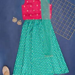 YU by Pantaloons Fuchsia Embroidery Regular Fit Lehenga Set-image-57