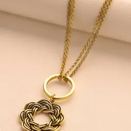Voylla Gold Woven Wonders Intertwist Choker Necklace-picture-26