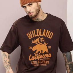 Dillinger Brown Loose Fit Printed T-Shirt-image-97