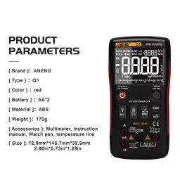amiciSense True-RMS Digital Multimeter Button 9999 Counts With Analog Bar Graph image 3