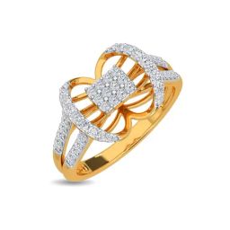 Kisna Diamond & Gold Jewellery Kian 14k (585) Diamond & Gold Ring For Women-image-17