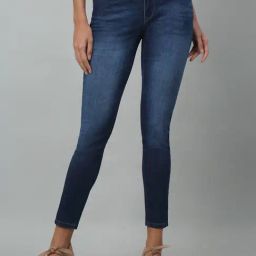 Cantabil Dark Blue Denim Slim Fit Mid Rise Jeans-image-69