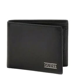 GUESS Black Leather Bi-Fold Wallet-image-0