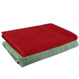Dollar Carmine & Dynasty Green 400 GSM 100% Cotton Bath Towels - Set of 2-image-80