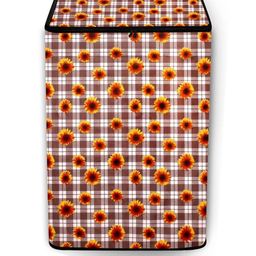 The Furnishing Tree Washing Machine Cover Gingham Floral Pattern Coffee Compatible for Whirlpool 8-image-85