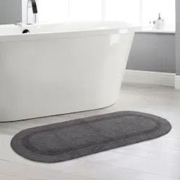 Saral Home Abstract Light Grey Cotton Multiuse Bath Mats - Set of 2-4