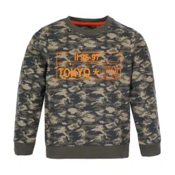 Plum Tree Kids Green & Beige Cotton Camouflage Full Sleeves Sweatshirt-picture-12