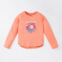 Ed-a-Mamma Kids Pink Cotton Printed Full Sleeves Top-image-72
