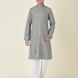 TABARD Kids Grey Printed Kurta-picture-34