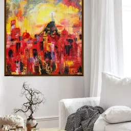 The Art House Abstract Multicolor Canvas Painting-20