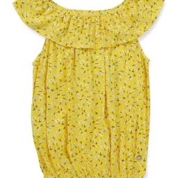 Gini & Jony Kids Yellow Cotton Printed Top-image-51