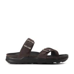 ID Men Brown Cross Strap Sandals image 2