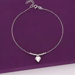 Kai Jewel Sterling Silver Heart Charm Anklet for Women-image-51