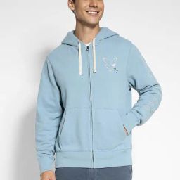 American Eagle Outfitters Blue Regular Fit Printed Hooded Sweatshirt-picture-43