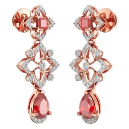 Joyalukkas 18k (750) Purity Rose Gold Delicate Blossom Diamond Earrings-image-68