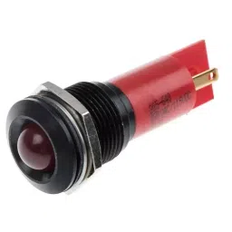 RS PRO Red Panel Mount Indicator 115 V DC. 230V AC, Mounting Hole Size 16 mm, Termination Type Solder Tab, Model No 205640-30