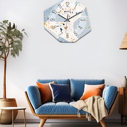 OLIVE TREE White & Black Printed Geometric Wall Clock-36