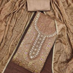 Peachmode Embroidered Organza Unstitched Dress Material-image-18