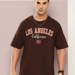 Dillinger Brown Loose Fit Printed T-Shirt-image-64