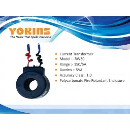 Yokins Current Transformer 150/5A Range For Ammeter, RW30-150A.5-5VA-1.0 image 2