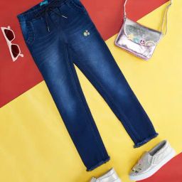 YU by Pantaloons Dark Blue Embroidery Slim Fit Jeans-image-75
