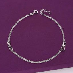 Kai Jewel Sterling Silver Layered Heart Anklet for Women-image-4