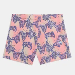 Puma Girls Blue Crystal & Rust Cotton Printed Shorts-image-95