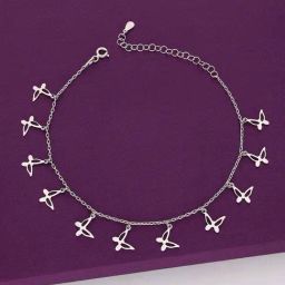 Kai Jewel Sterling Silver Butterfly Bliss Anklet for Women-image-3