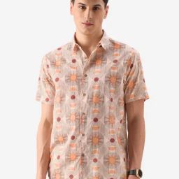 The Souled Store Originals: Celestial Light Orange Regular Fit Printed Shirt-image-86