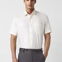 Van Heusen Beige Cotton Regular Fit Texture Shirt-image-86