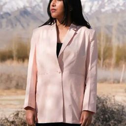 Okhai Archives Pink Pure Cotton Blazer-image-2