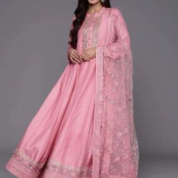 Libas Art Pink Embroidered Kurta Pant Set With Dupatta-image-20