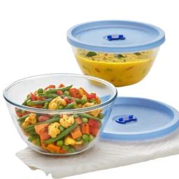 Borosil Blue Glass Serving Bowl Set of 2-26