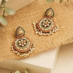 Zaveri Pearls Multicolor Beads Embellished Dazzling Stones Traditional Dangle Earring-26