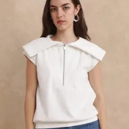 RAREISM Off White Cotton Blend Solid Short Sleeves Sweatshirt-picture-39